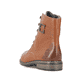 Braune Rieker Damen Schnürstiefel 71202-24 mit Zierschnalle sowie Reißverschluss. Schuh von hinten.