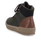 Mehrfarbige Rieker Damen Schnürstiefel N0711-54 mit Ösen-Verzierung. Schuh von hinten.