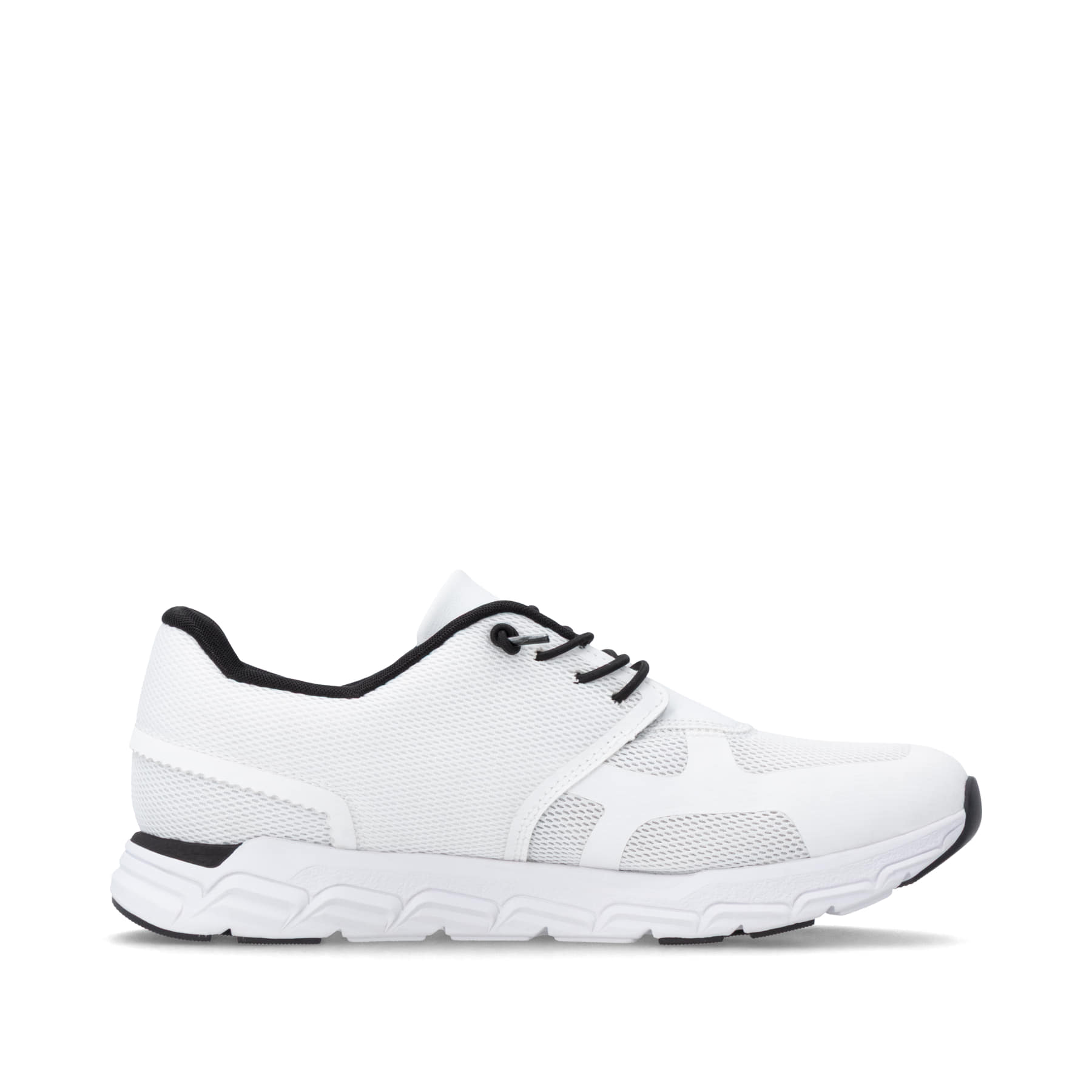 Baskets basses Rieker blanches pour femme M9000-80 avec lacets. Intérieur de la chaussure.