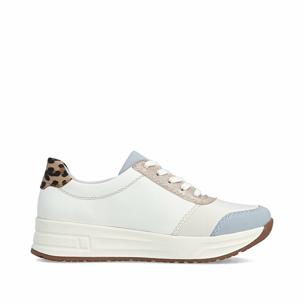 Mehrfarbige Rieker Damen Sneaker Low N8114-90 mit einem Reißverschluss. Schuh Innenseite.
