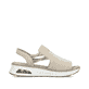 Beige vegane Rieker Keilsandaletten 65661-60 mit Rieker Air Sohlenfenster. Schuh Innenseite.