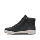 Schwarze Rieker Damen Sneaker High W0164-00 mit leichter und griffiger Sohle. Schuh Außenseite.