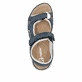 Blaue Rieker Damen Trekkingsandalen 64066-14 mit einem Klettverschluss. Schuh von oben.