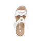 Mules Rieker blanches pour femme V0636-80 avec fermeture velcro. Chaussure vue de dessus.