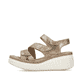 Bunte Rieker Keilsandaletten 69157-90 mit einem Klettverschluss. Schuh Außenseite.
