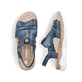 Blaue Rieker Damen Riemchensandalen V2272-14 mit einem Gummizug. Schuh von oben, liegend.