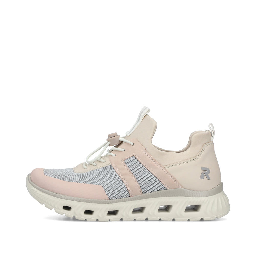 Rosane Rieker Damen Sneaker Low M6061-91 mit einem Gummizug sowie Komfortweite G. Schuh Außenseite.
