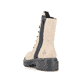 
Vanillebeige Rieker Damen Biker Boots 72634-60 mit Schnürung und Reißverschluss. Schuh von hinten