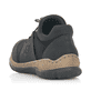 
Tiefschwarze Rieker Damen Slipper N32X8-00 mit Gummizug sowie einer leichten Sohle. Schuh von hinten