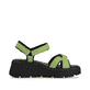 Grüne Rieker Keilsandaletten W1552-52 mit flexibler und ultra leichter Sohle. Schuh Innenseite.