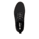 Schwarze Rieker Herren Slipper B3354-00 mit einem Gummizug sowie Extraweite H. Schuh von oben.