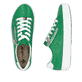 Grüne Rieker Damen Sneaker Low L59L1-52 mit einem Reißverschluss. Schuh von oben, liegend.