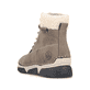 Grau-beige Rieker Damen Schnürstiefel 45925-25 mit wasserabweisender TEX-Membran. Schuh von hinten.