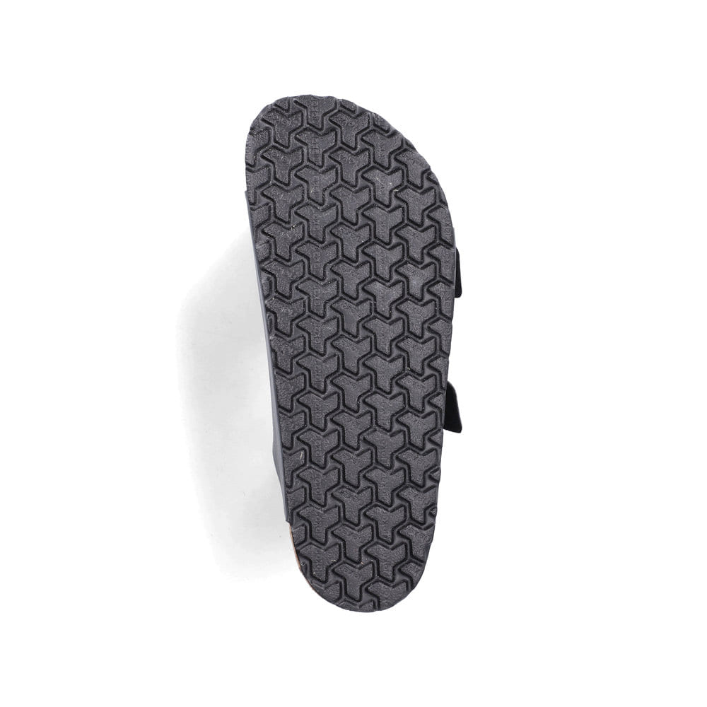 Mules Rieker grises pour homme 22190-45 avec boucles. Semelle extérieure de la chaussure.