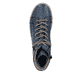 Dunkelblaue Rieker Damen Kurzstiefel N0730-14 mit einem Reißverschluss. Schuh von oben.