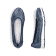 Ballerines Rieker bleues pour femme L3065-14 en optique Ã  trous. Chaussure vue de dessus, couchée.