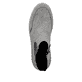 Weiße Rieker Damen Slipper N2162-80 mit Gummischnürung sowie geprägtem Logo. Schuh Außenseite gespiegelt.
