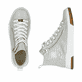 Baskets montantes Rieker grises pour femme N3945-40 avec détail décoratif. Chaussure vue de dessus, couchée.