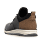 Schwarz-braune Rieker Herren Slipper 14755-00 aus Glattleder. Schuh von hinten.