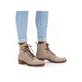 
Hellbeige Rieker Damen Stiefeletten Y0820-64 mit Schnürung und Reißverschluss. Schuh am Fuß