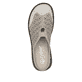 Beige Rieker Damen Clogs 46376-60 aus Glattleder mit eleganten Zierlochungen. Schuh von oben.