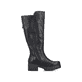 Schwarze Rieker Damen Hochschaftstiefel 74597-00 mit einem Reißverschluss. Schuh Innenseite.