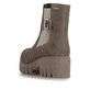 Beige Rieker Damen Chelsea Boots 74560-64 aus Rauleder mit einem Reißverschluss. Schuh von hinten.