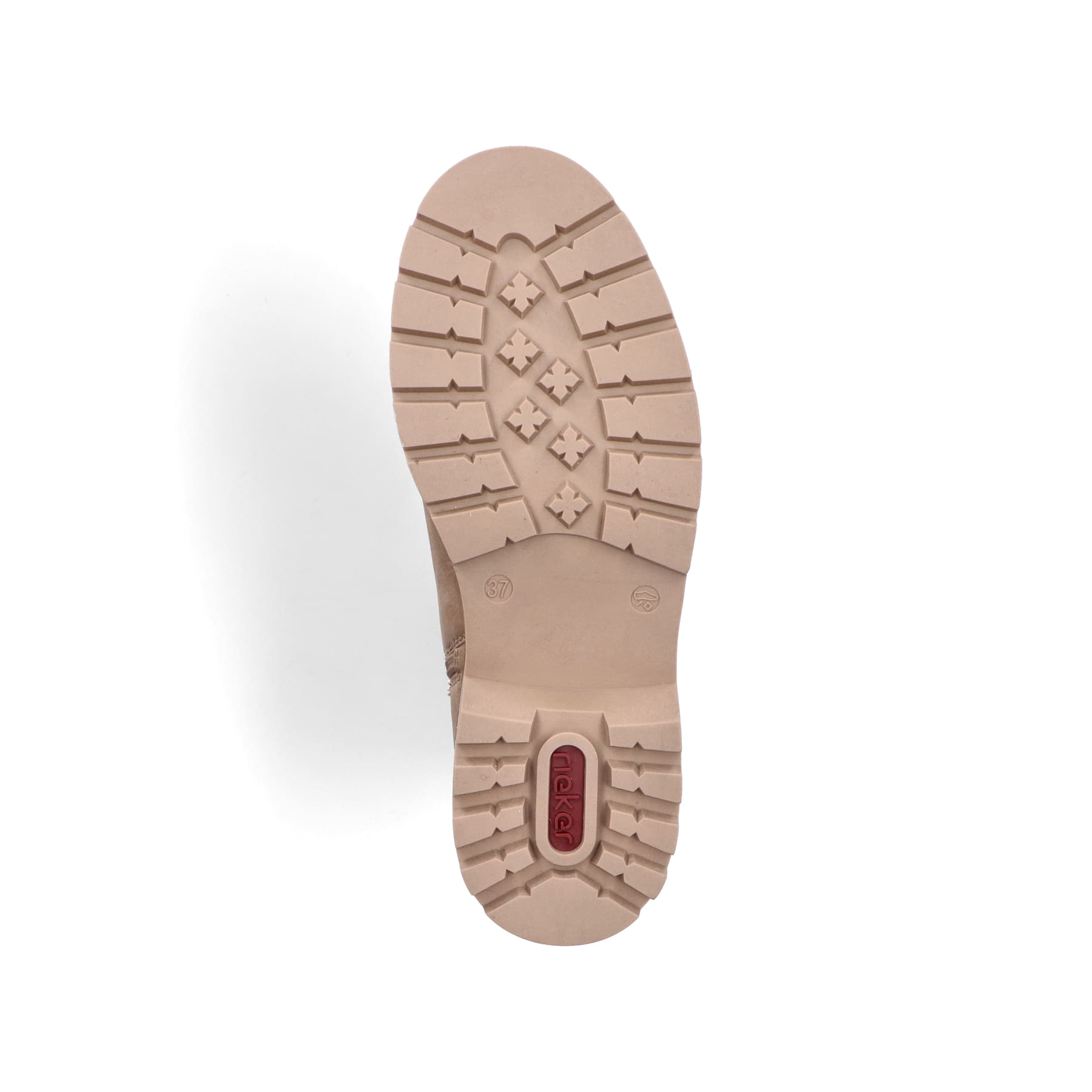 Beige Rieker Damen Chelsea Boots 91580-20 mit einem Reißverschluss. Schuh Laufsohle.