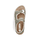 Grüne Rieker Damen Trekkingsandalen 64066-52 mit einem Klettverschluss. Schuh von oben.