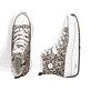 Mehrfarbige vegane Rieker Damen Sneaker High 90010-91 mit einem Reißverschluss. Schuh von oben, liegend.