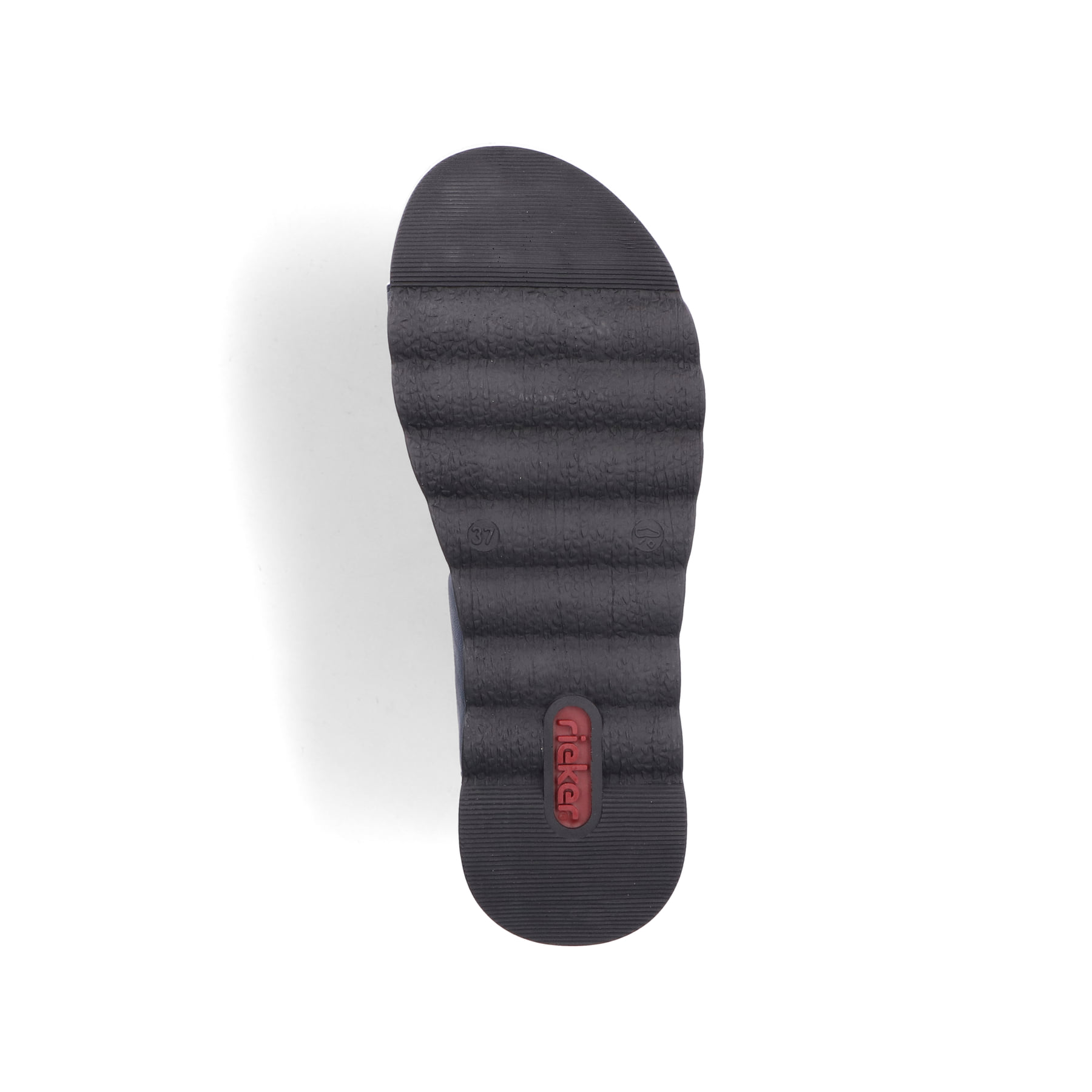 Blaue Rieker Damen Riemchensandalen 64450-14 mit einem Klettverschluss. Schuh Laufsohle.