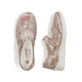 Mehrfarbige Rieker Ballerinas 48996-90 mit modernen Ziernähten. Schuh von oben, liegend.
