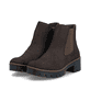 Dunkelbraune Rieker Damen Chelsea Boots X5772-25 mit einem Reißverschluss. Schuhpaar seitlich schräg.