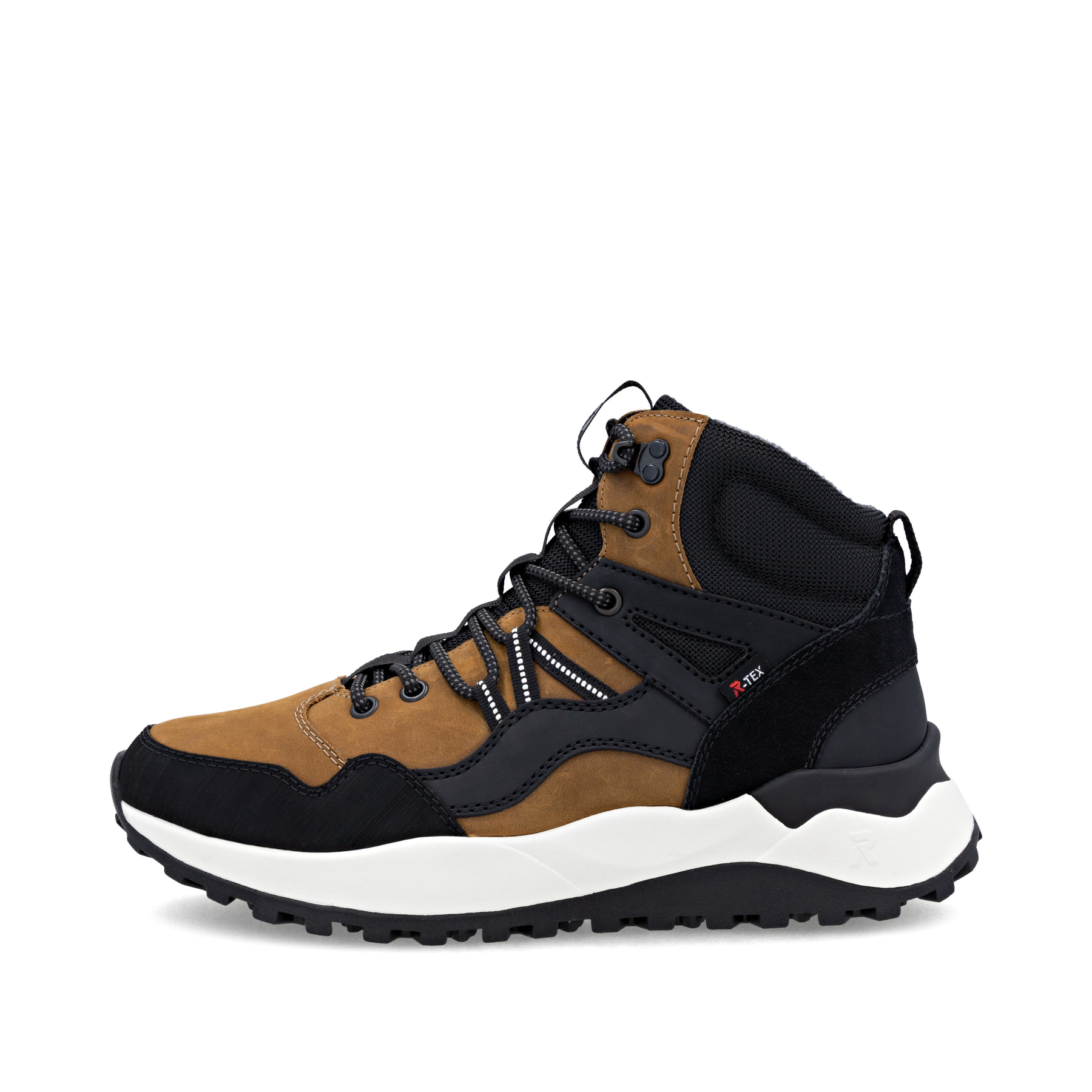 Bottes à lacets Rieker jaunes pour homme U1370-68 avec membrane RiekerTEX. Côté extérieur de la chaussure.