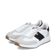Graue Rieker Damen Sneaker Low L5802-40 mit Schnürung sowie der Extraweite H. Schuhpaar seitlich schräg.
