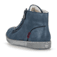 Hellblaue Rieker Damen Schnürstiefel Z1221-14 mit schwarzen Nähten. Schuh von oben.