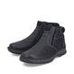 Schwarze Rieker Herren Kurzstiefel 05362-00 aus Glattleder. Schuhpaar seitlich schräg.