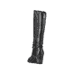 
Tiefschwarze Rieker Damen Hochschaftstiefel 96059-00 mit einer robusten Profilsohle. Schuh von hinten