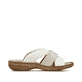 Weiße Rieker Damen Pantoletten 62897-80 in Löcheroptik. Schuh Innenseite.