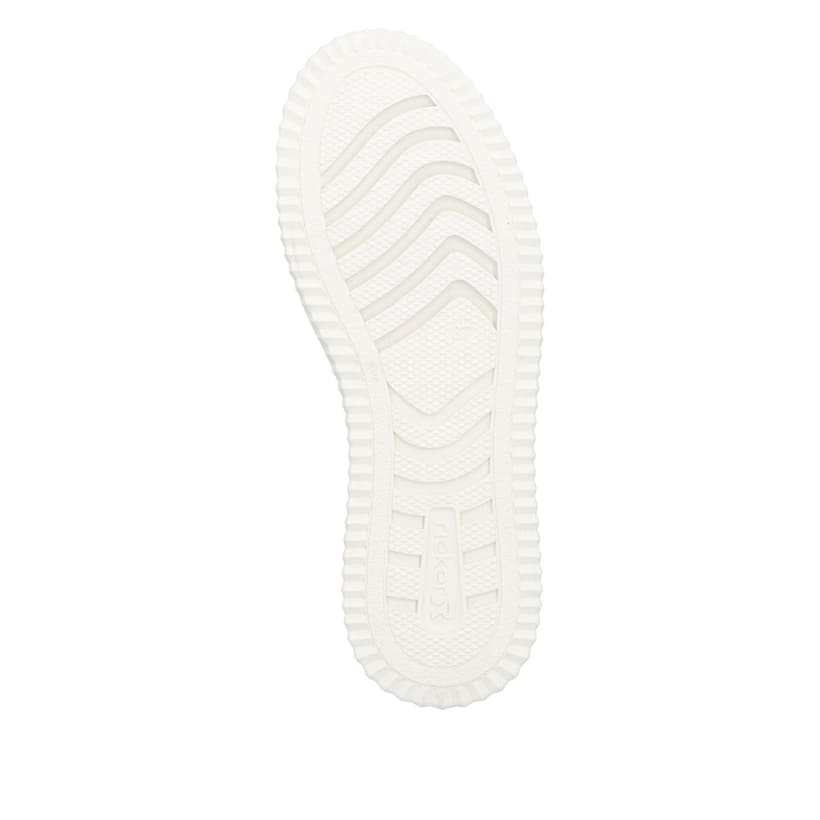 Blaue Rieker Damen Sneaker Low N9920-14 mit einem Reißverschluss. Schuh Laufsohle.
