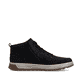 Schwarze Rieker Herren Sneaker High 37006-00 mit einem Reißverschluss. Schuh Innenseite.
