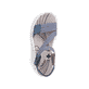 Blaue Rieker Damen Trekkingsandalen 68871-14 mit einem Klettverschluss. Schuh von oben.
