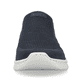 Blaue Rieker Herren Slipper 13155-14 mit Elastikeinsatz sowie Komfortweite G 1/2. Schuh von vorne.