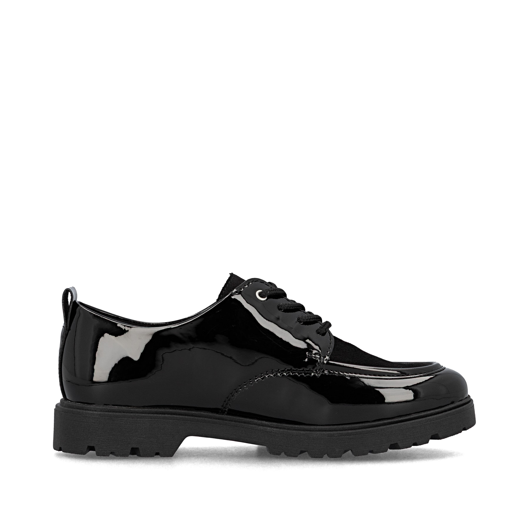 Schwarze Rieker Damen Schnürschuhe 45500-00 mit einer extra weichen Decksohle. Schuh Innenseite.