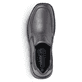 Schwarze Rieker Herren Slipper 03064-01 mit einem Gummizug sowie Extraweite H. Schuh von oben.