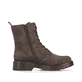 Braune Rieker Damen Biker Boots 73210-25 mit einem Reißverschluss. Schuh Innenseite.