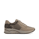 Baskets basses Rieker beiges pour femme N9503-20 avec imprimé léopard. Chaussure vue de l'arrière.