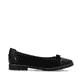 Schwarze Rieker Ballerinas 45358-00 mit dekorativer Schleife. Schuh Innenseite.