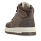 Braune Rieker Herren Schnürstiefel 38504-25 mit wasserabweisender TEX-Membran. Schuh von hinten.