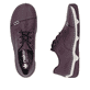 Brombeerfarbene Rieker Damen Schnürschuhe 55920-30 mit modernen Ziernähten. Schuh von oben, liegend.